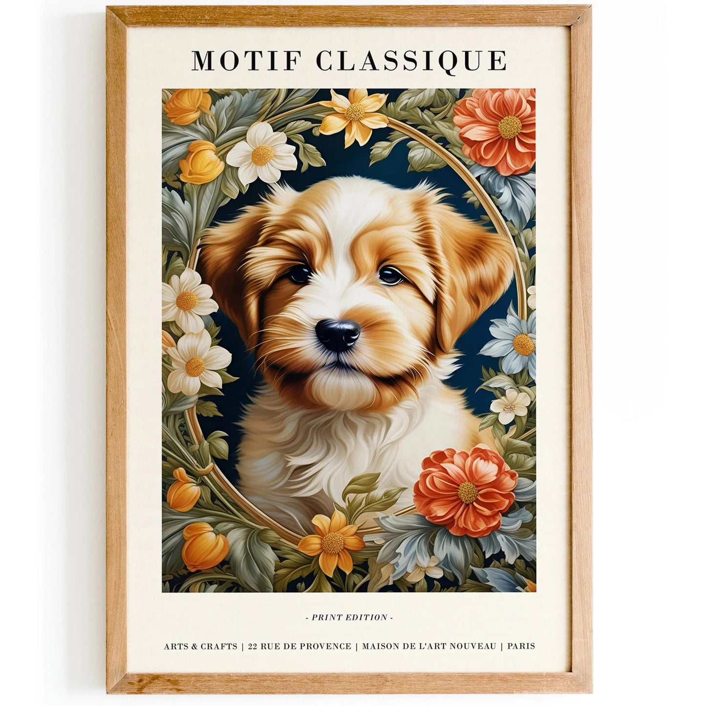 Art Nouveau Style Puppy Dog Wall Art