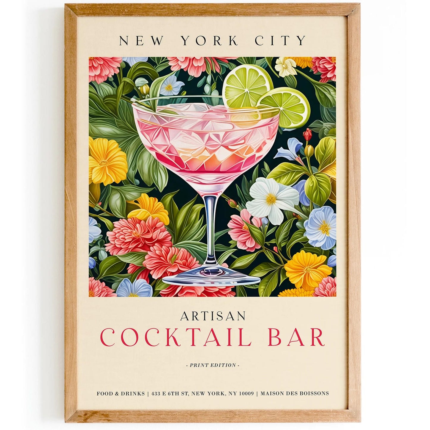 Coctail Bar NYC Art Print - Bar Wall Decor