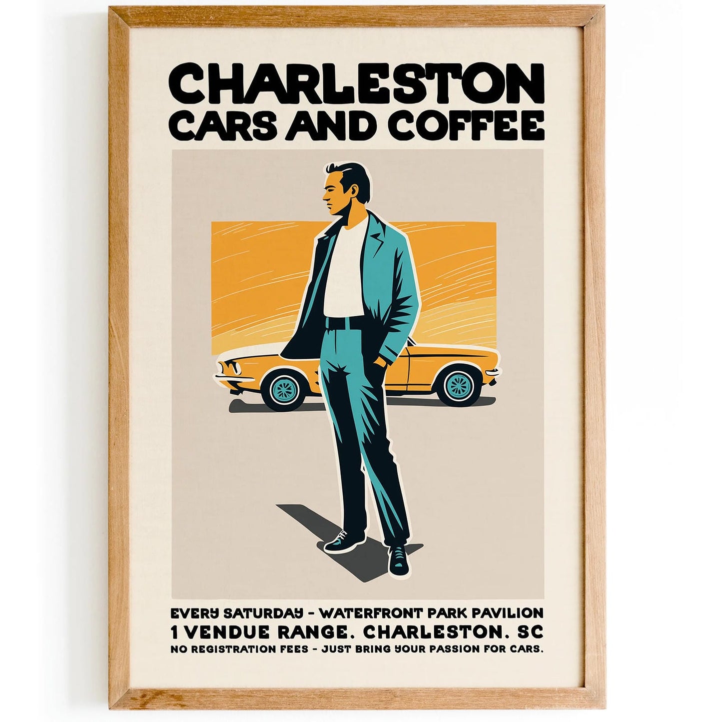 Charleston Cars & Coffee Poster Petrolhead Gift