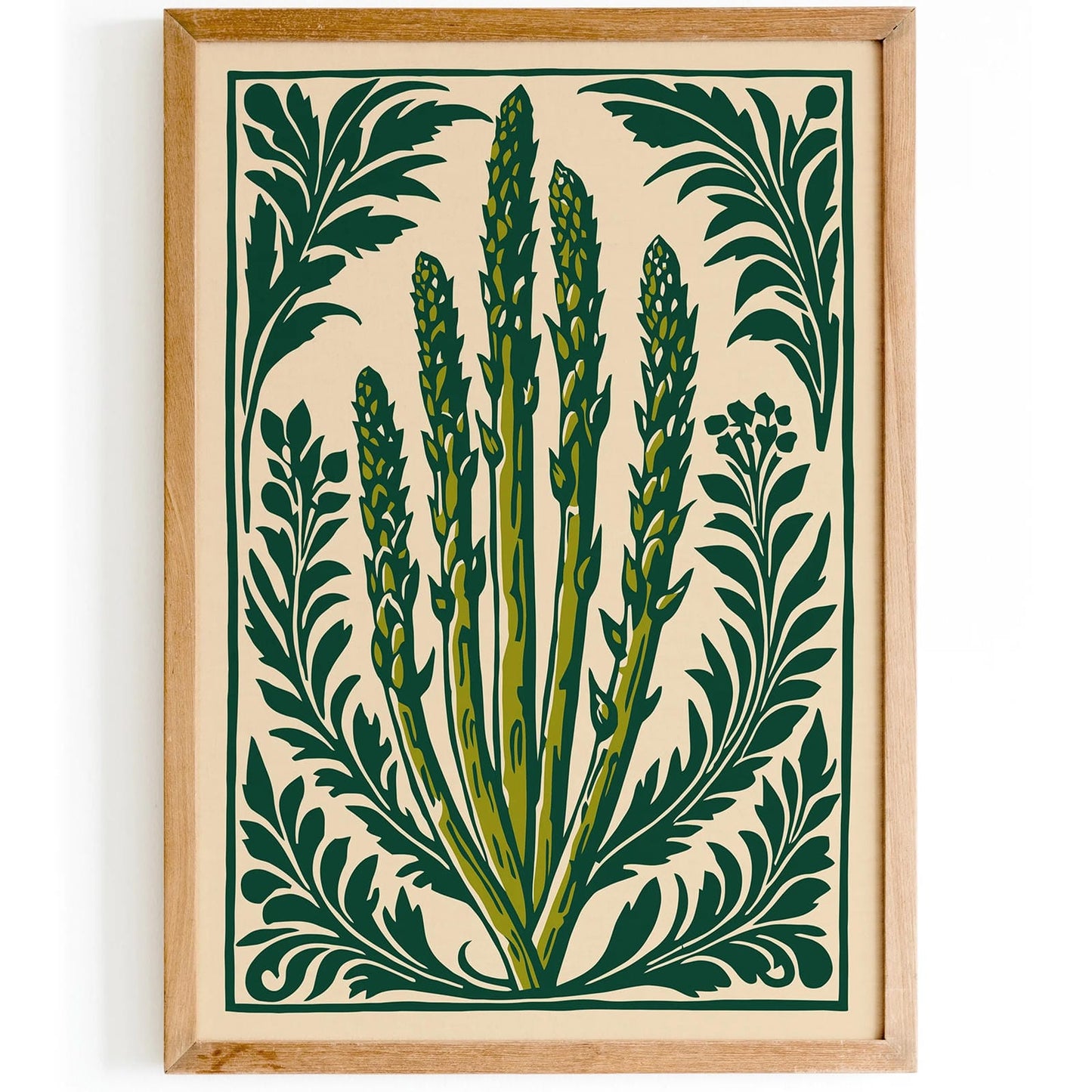 Asparagus Green Kitchen Wall Art
