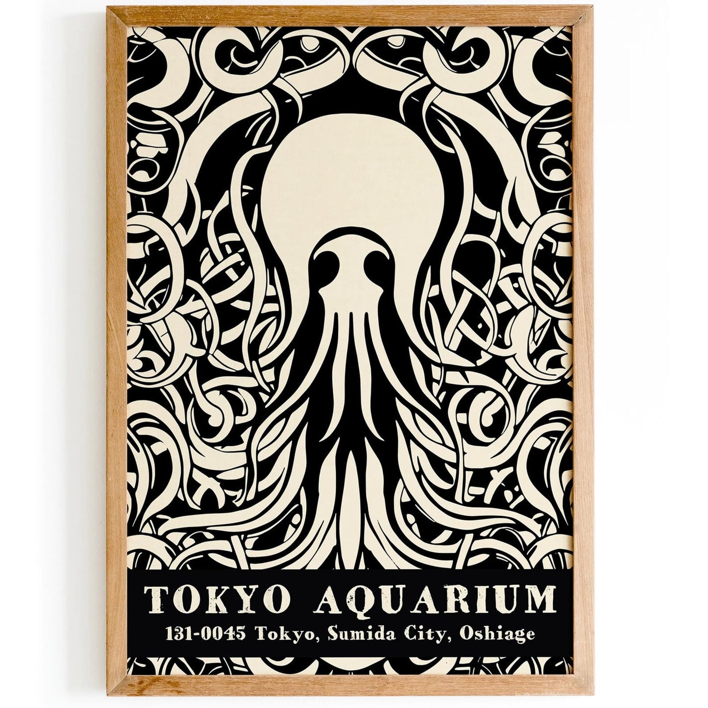 Tokyo Aquarium Black and White Poster