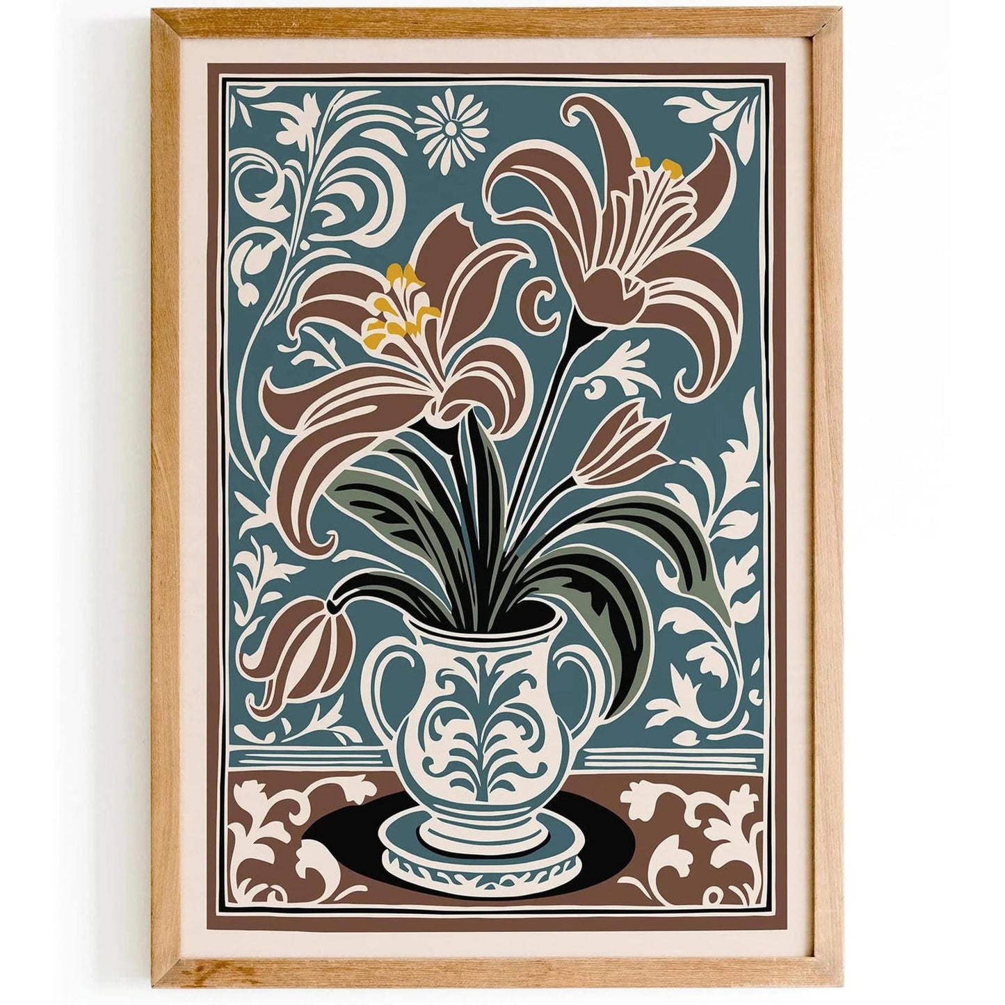 Rococo Revival Floral Vintage Wall Art Print