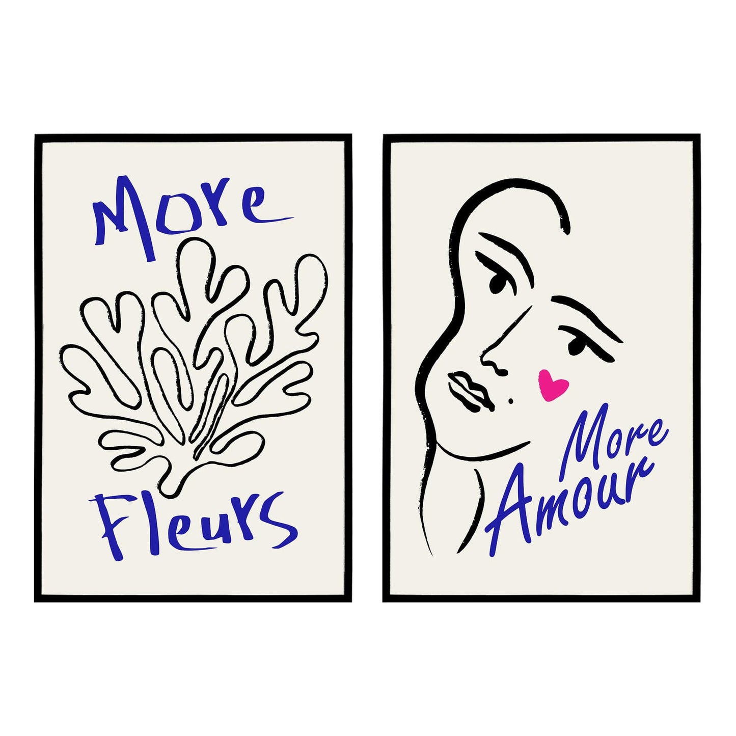 Set of 2 More Fleurs More Amour Poster