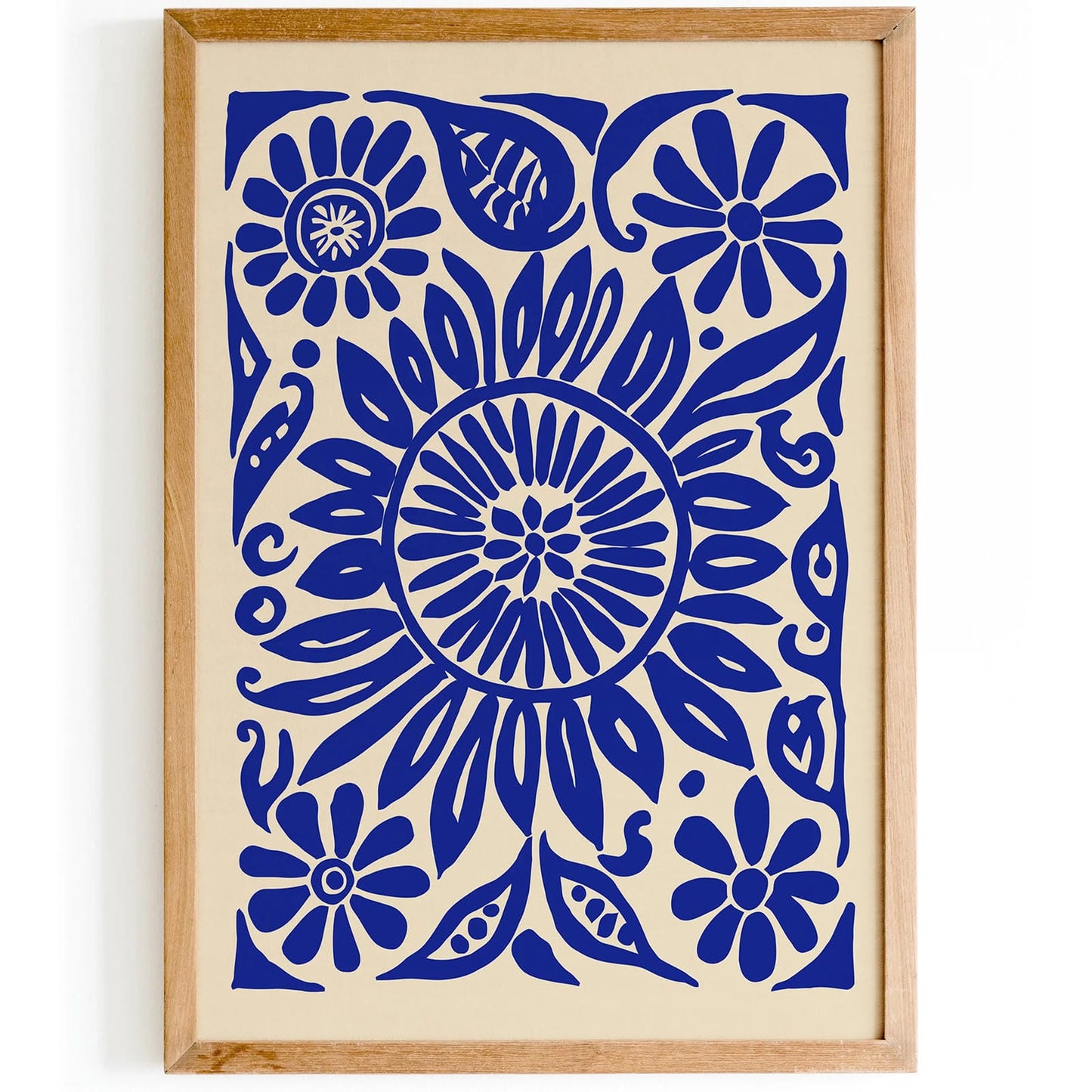 Blue Floral Botanical Art Print