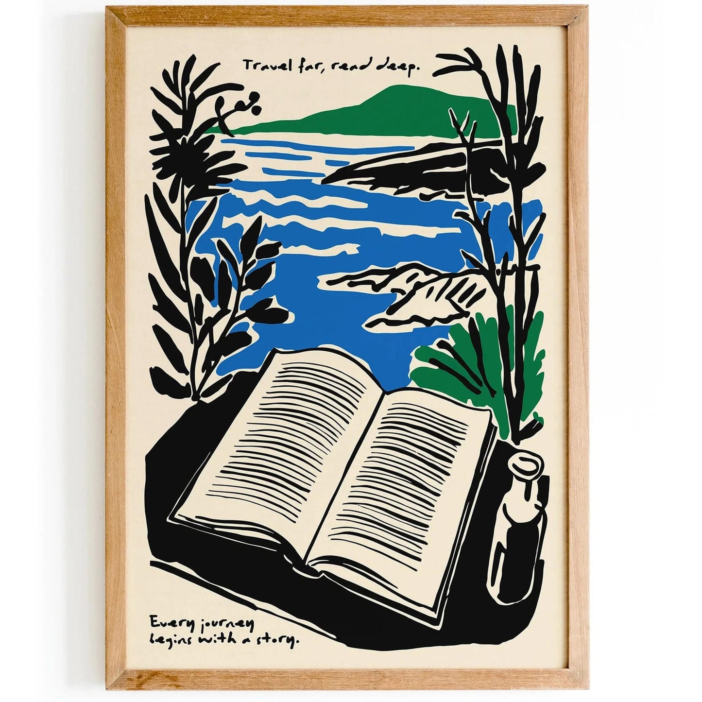Book Lover Travel Wall Art – Reading & Adventure Poster