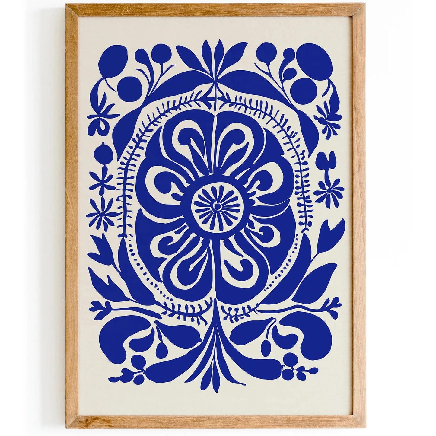 Trendy Blue Botanical Abstract Poster