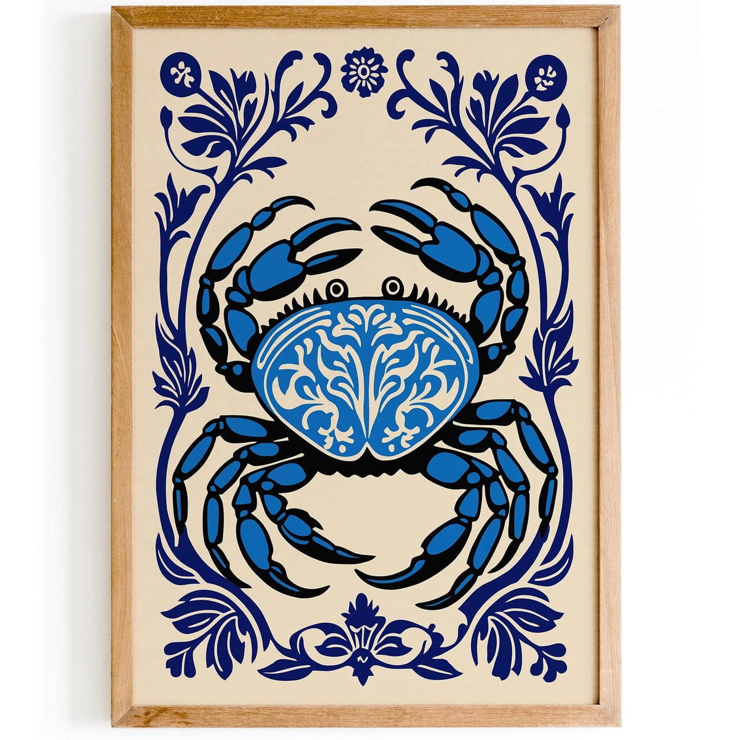 Blue Crab Neutical Art Print