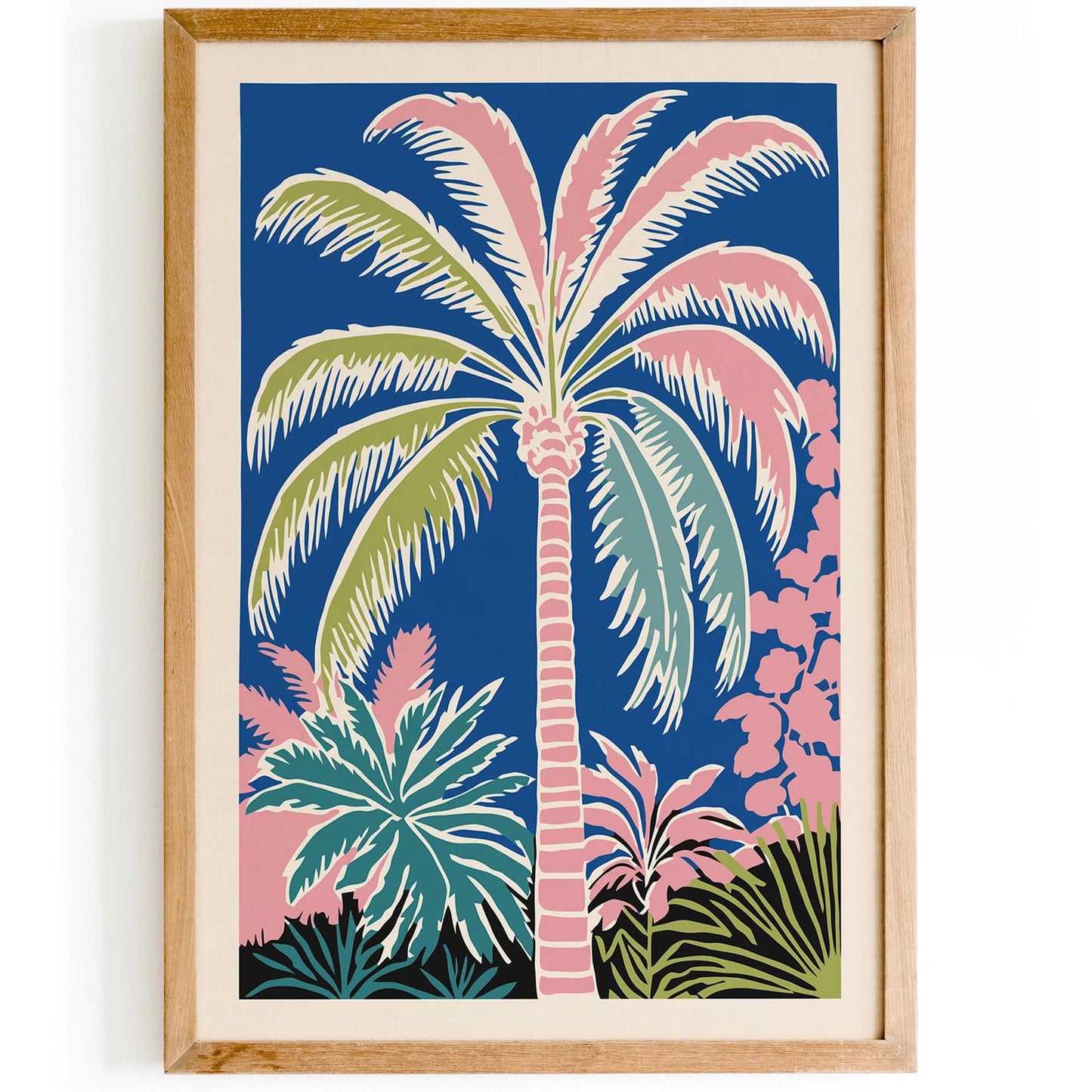 Colorful Tropical Palm Tree Poster
