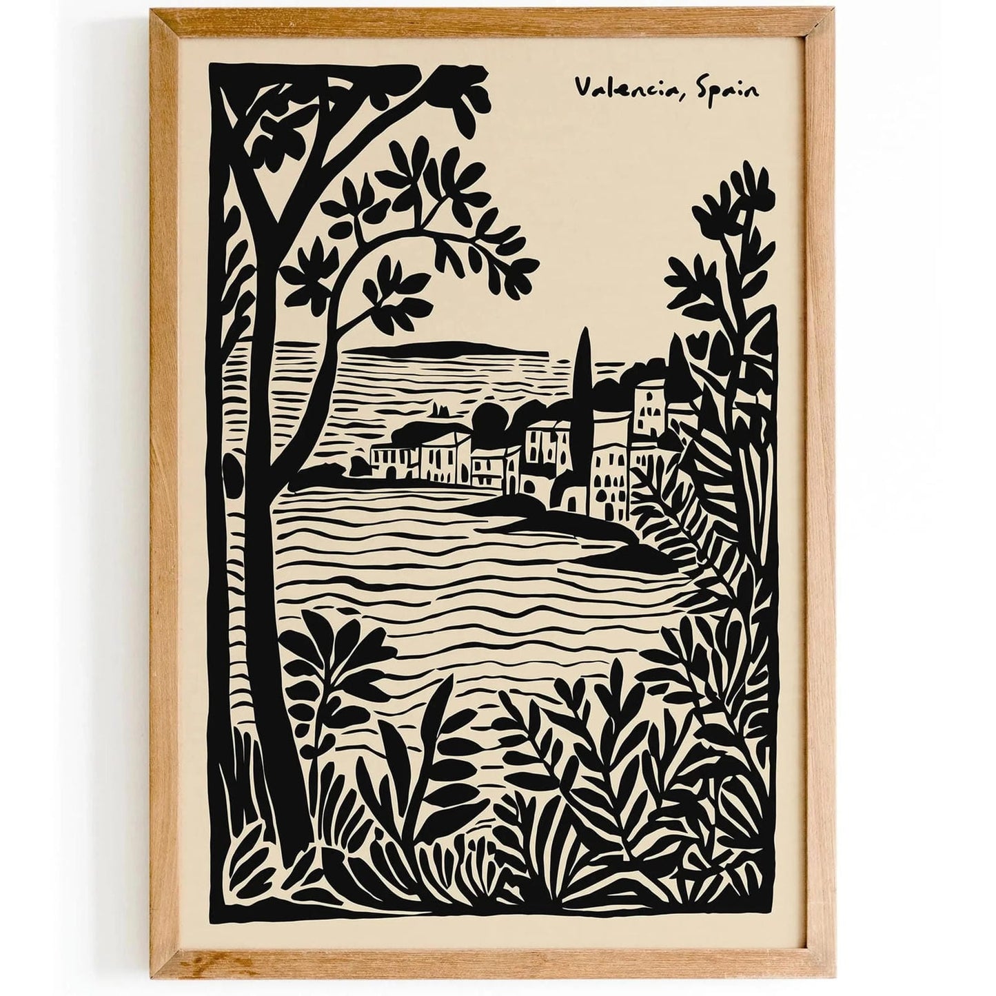 Valencia Spain Travel Retro Poster