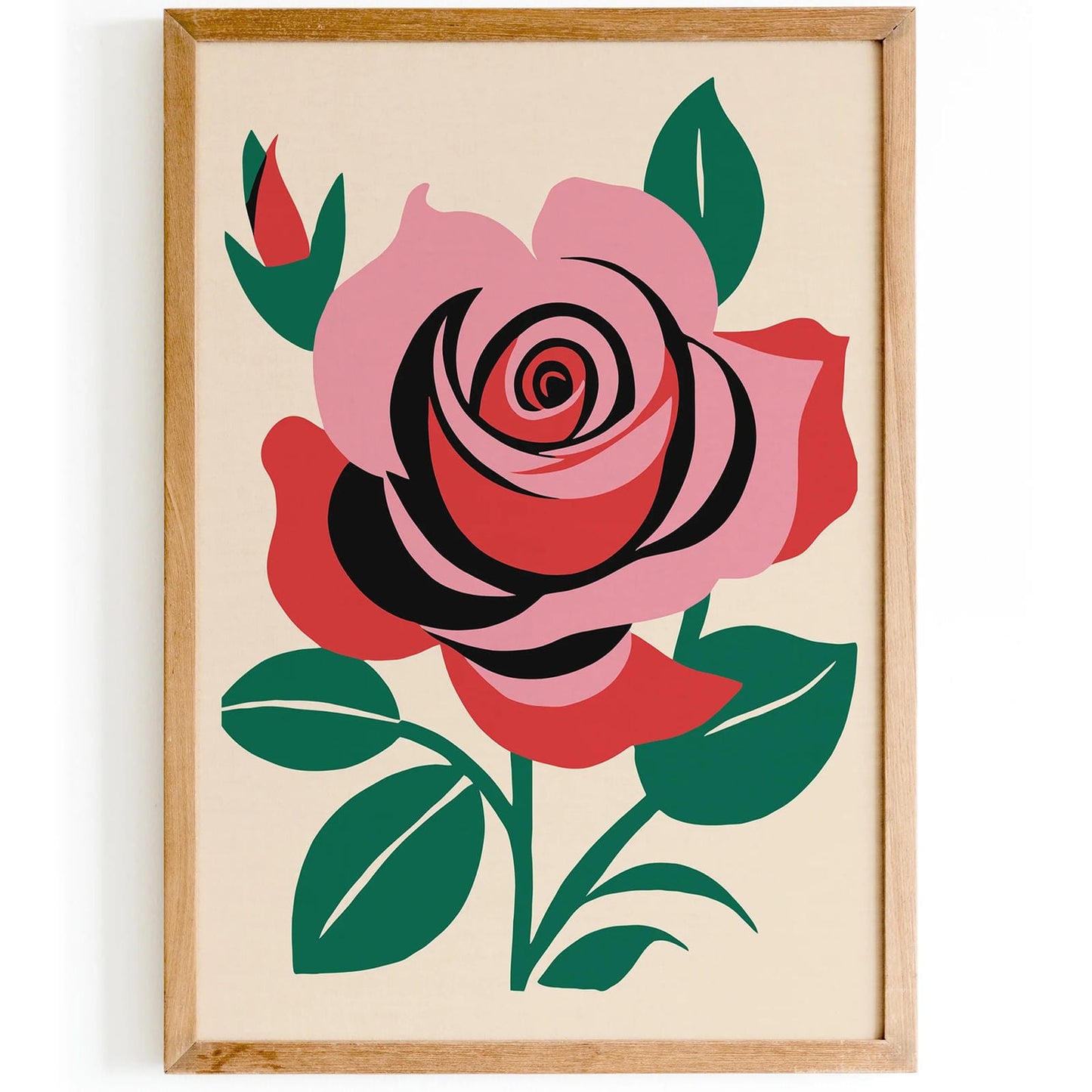Pink Rose Wall Art Print