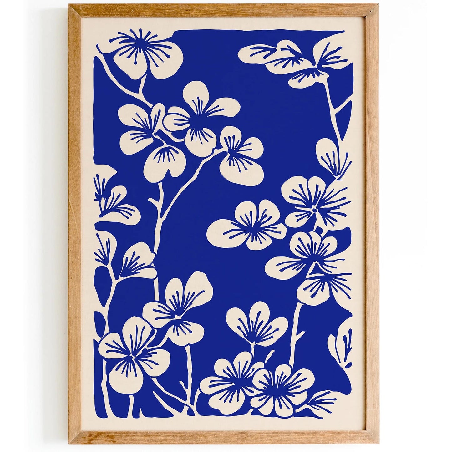 Cherry Blossom Flowers Blue Poster