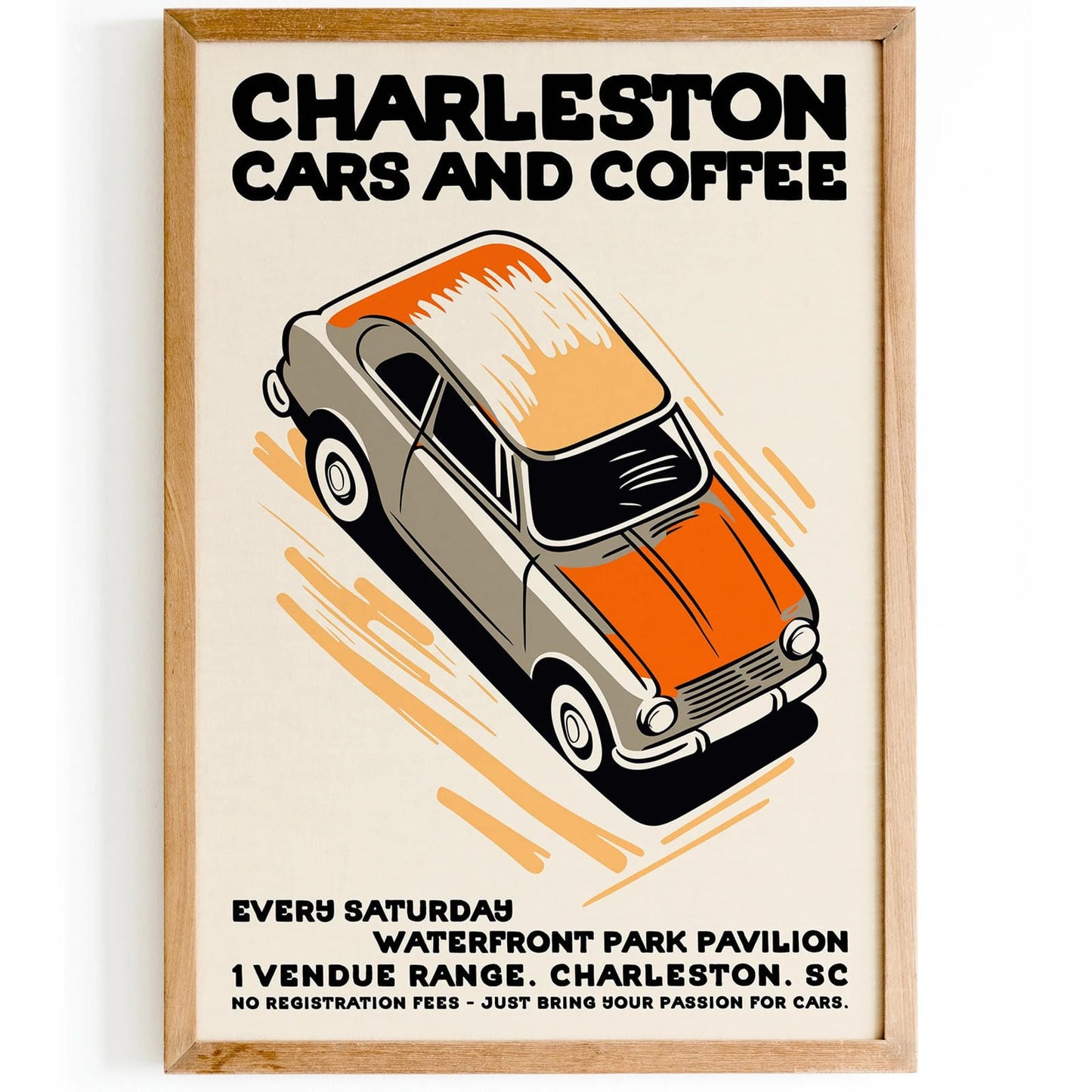 Cars and Coffee Retro Poster