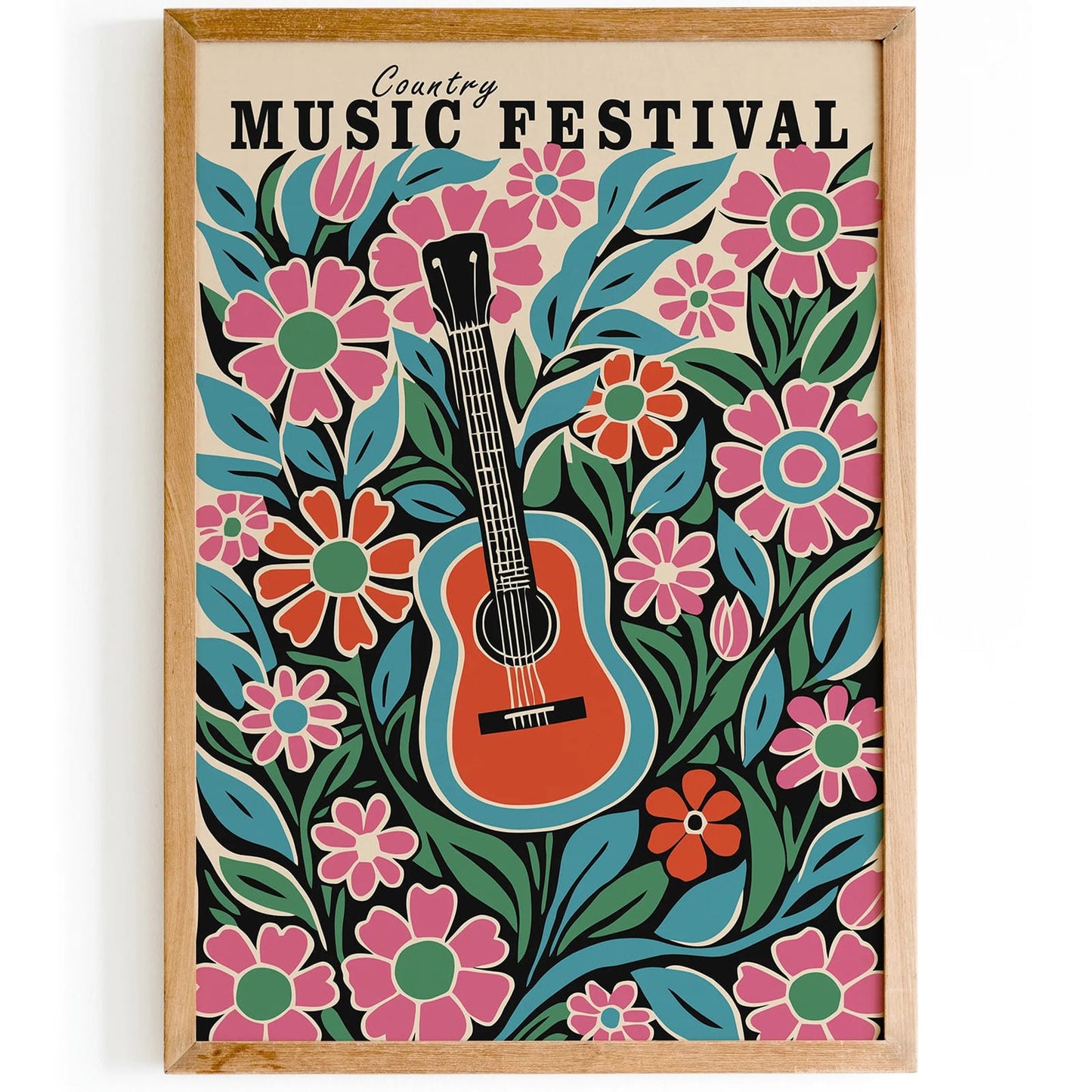 Floral Country Music Fan Wall Art