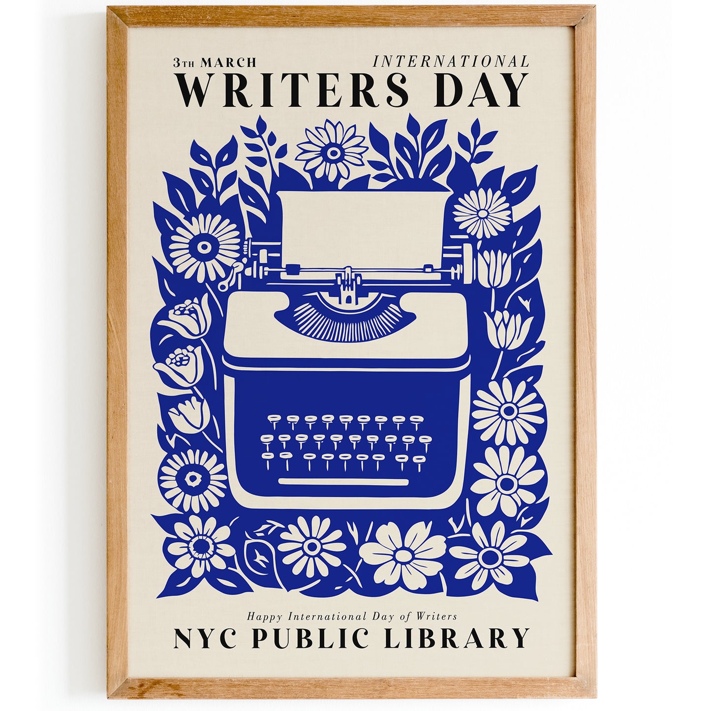 Writers Day NYC Public Library Blue Poster