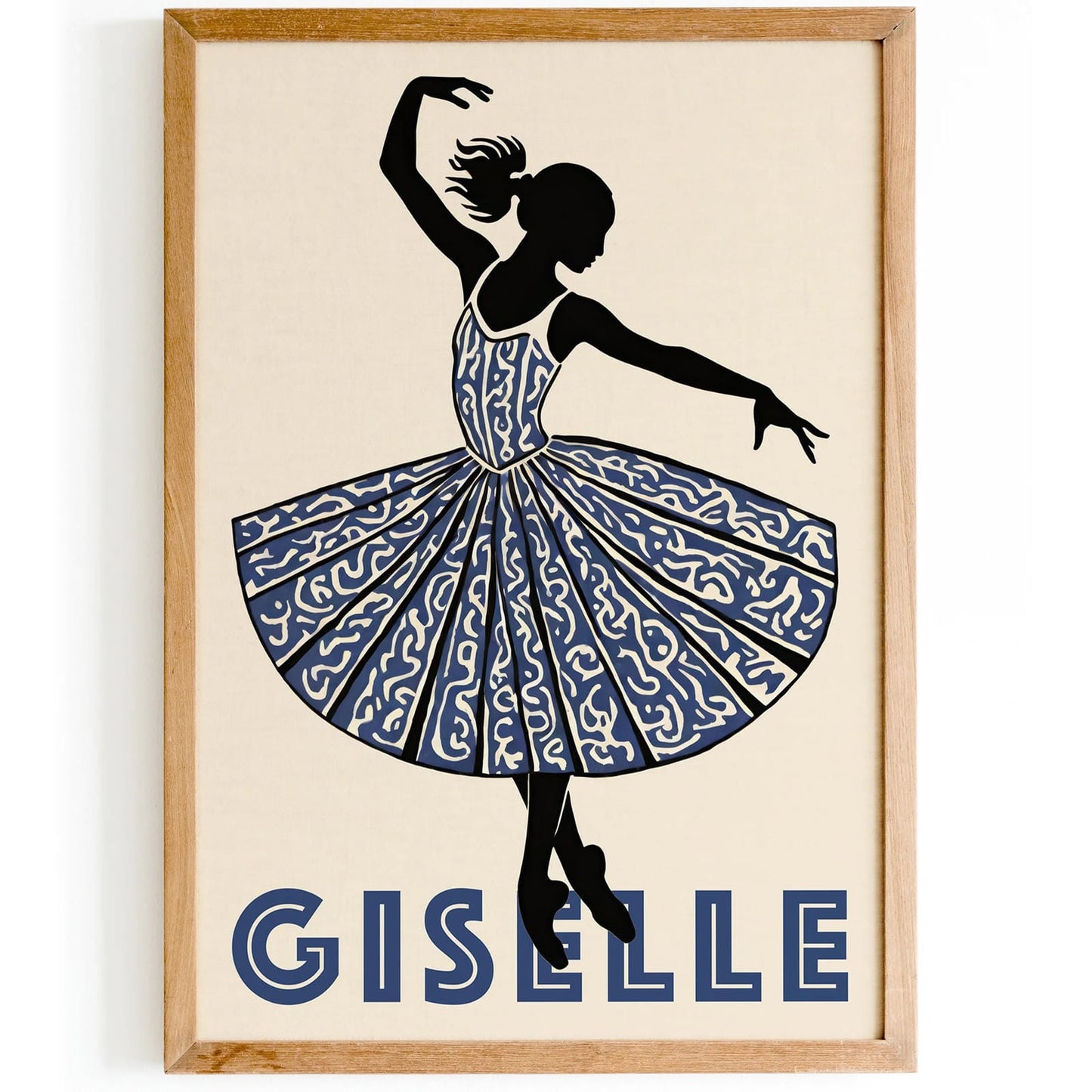 Giselle Retro Ballerina Wall Art Print