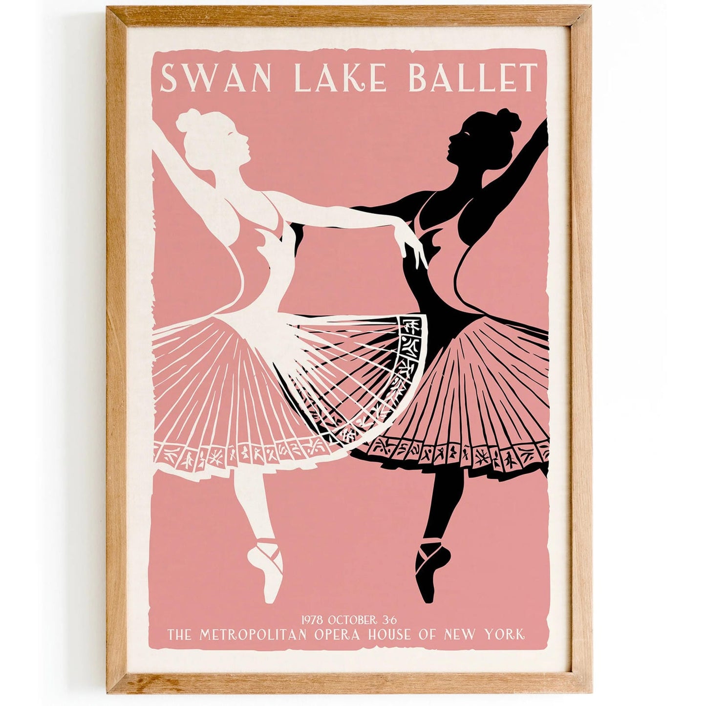 Swan Lake Ballet Retro Poster Print