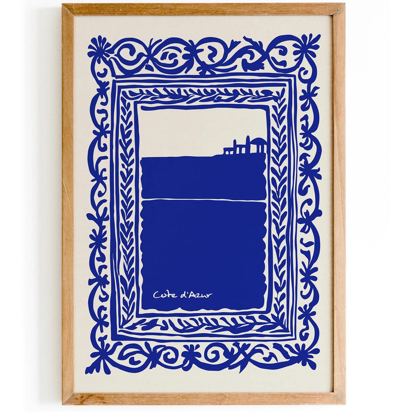Cote d Azur Indigo Blue Travel Poster
