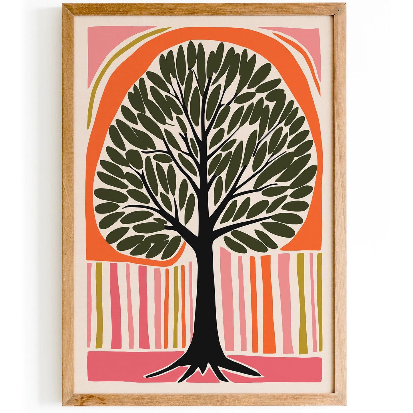 Colorful Tree Print Kids Room Decor