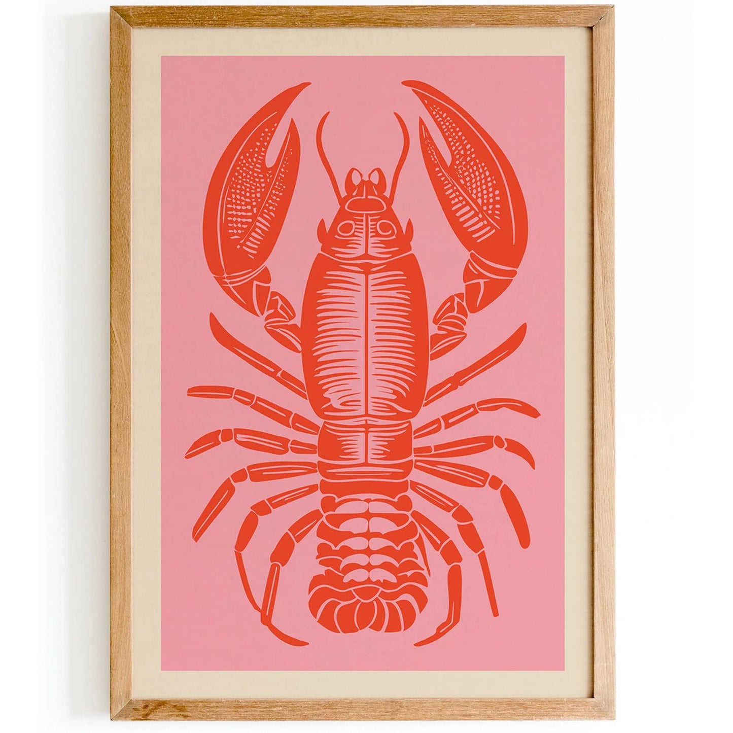 Red and Pink Lobster Poster