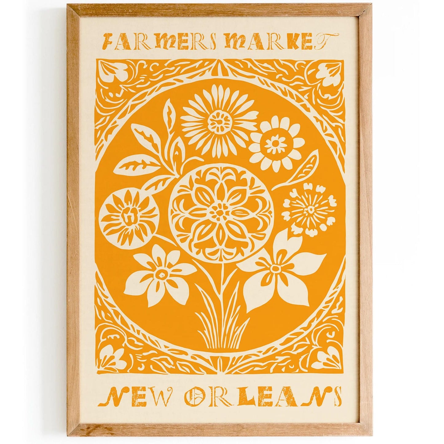 Farmers Market New Orleans Yellow Poster
