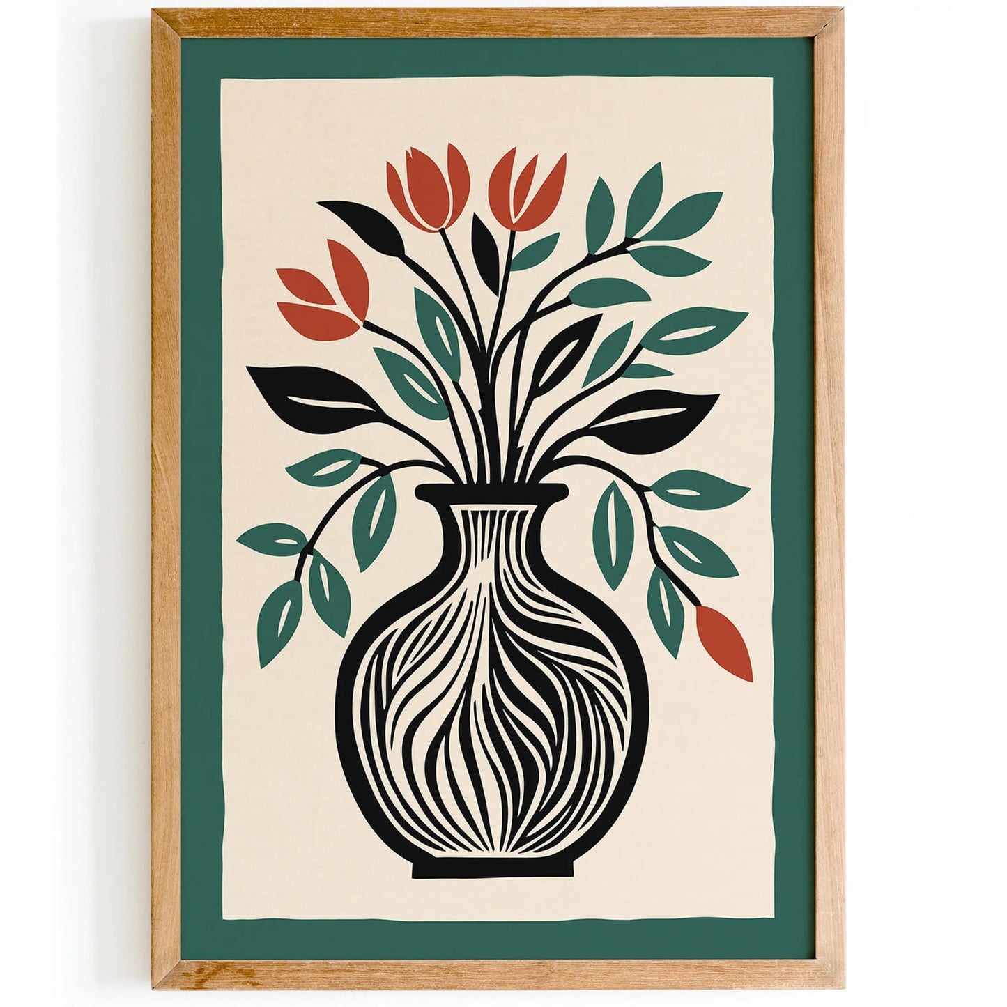 Retro Cutout Floral Art Print