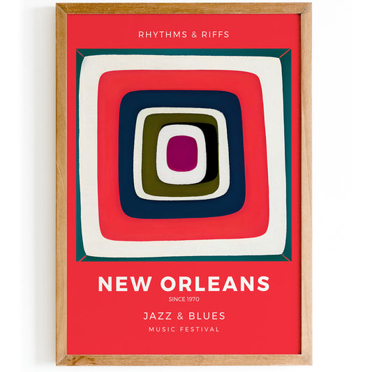 New Orleans Jazz & Blues Music Vibrant Poster
