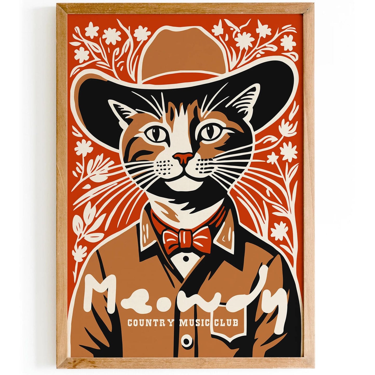 Country Music Cowboy Cat Poster