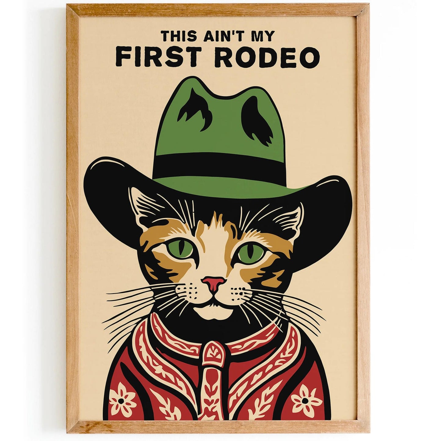 Cowboy Cat Wall Art – This Ain't My First Rodeo Print