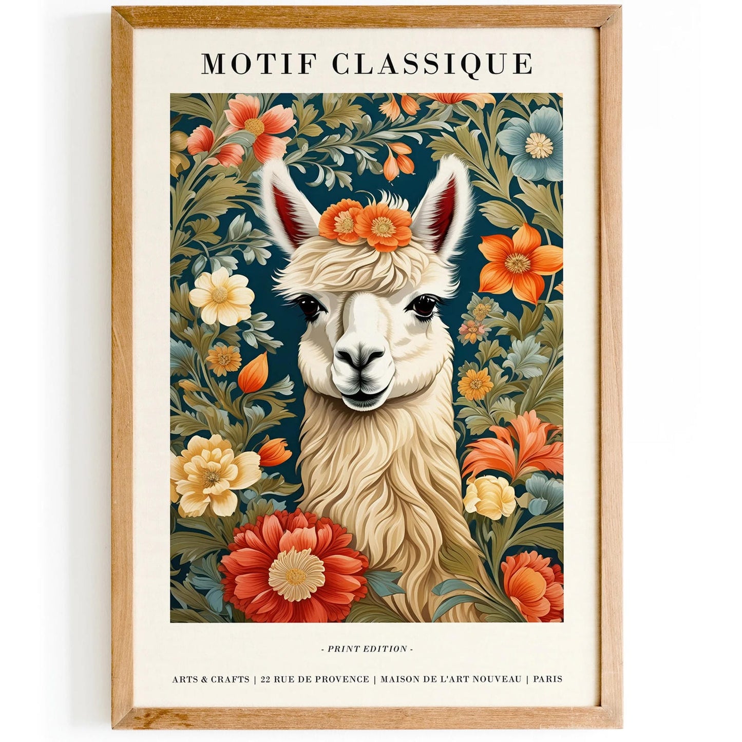 Llama Vintage Style Poster
