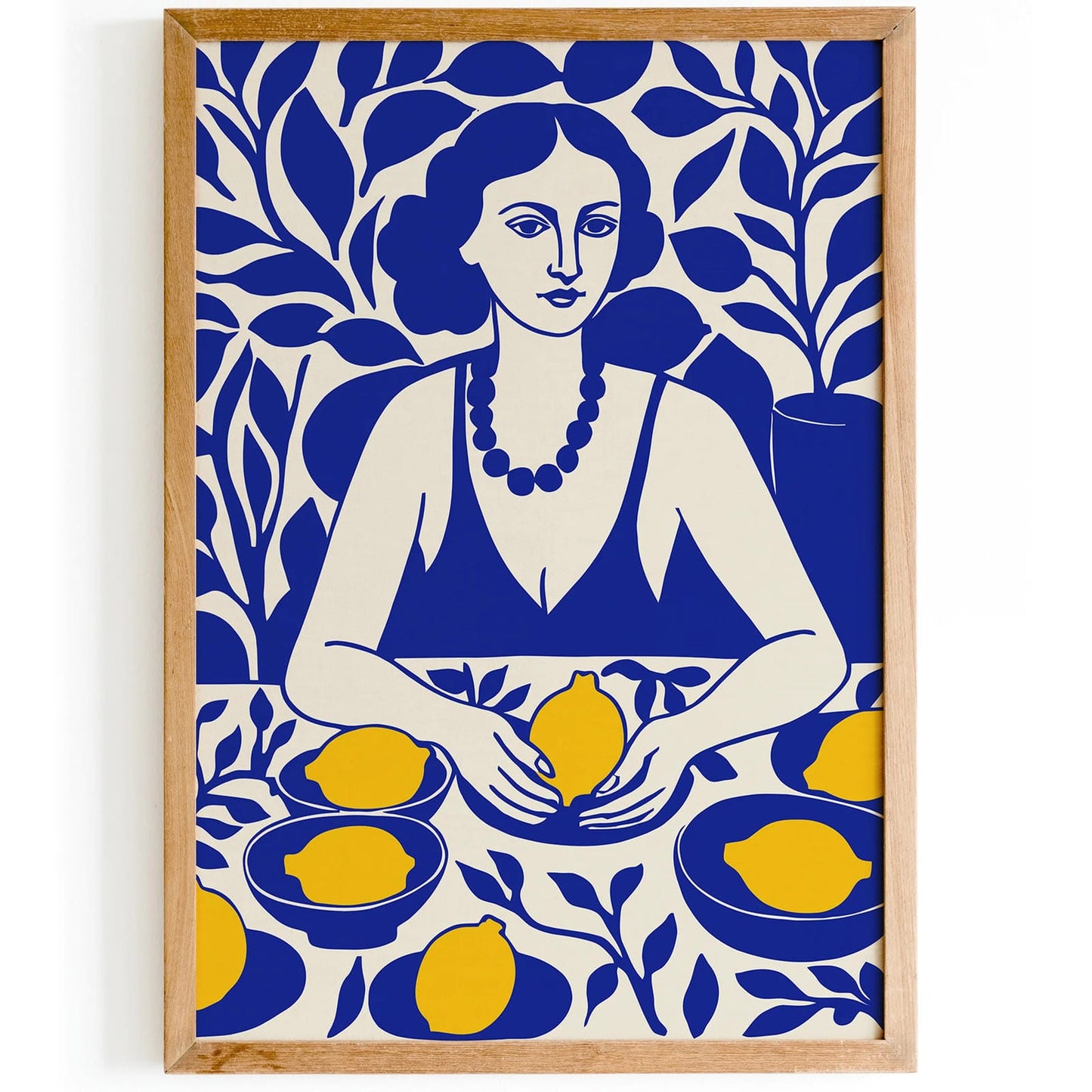 Limoncello Woman Blue Kitchen Poster