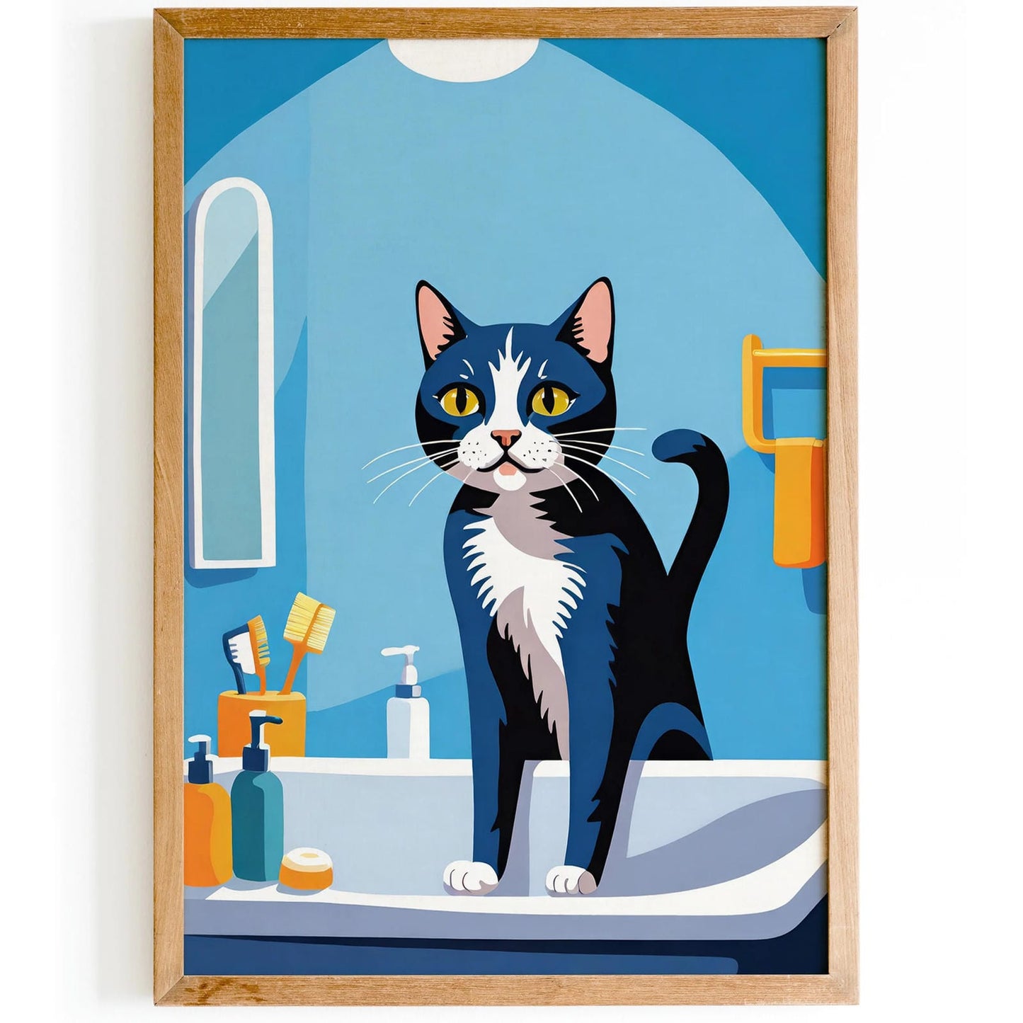 Cute Bathroom Cat Poster