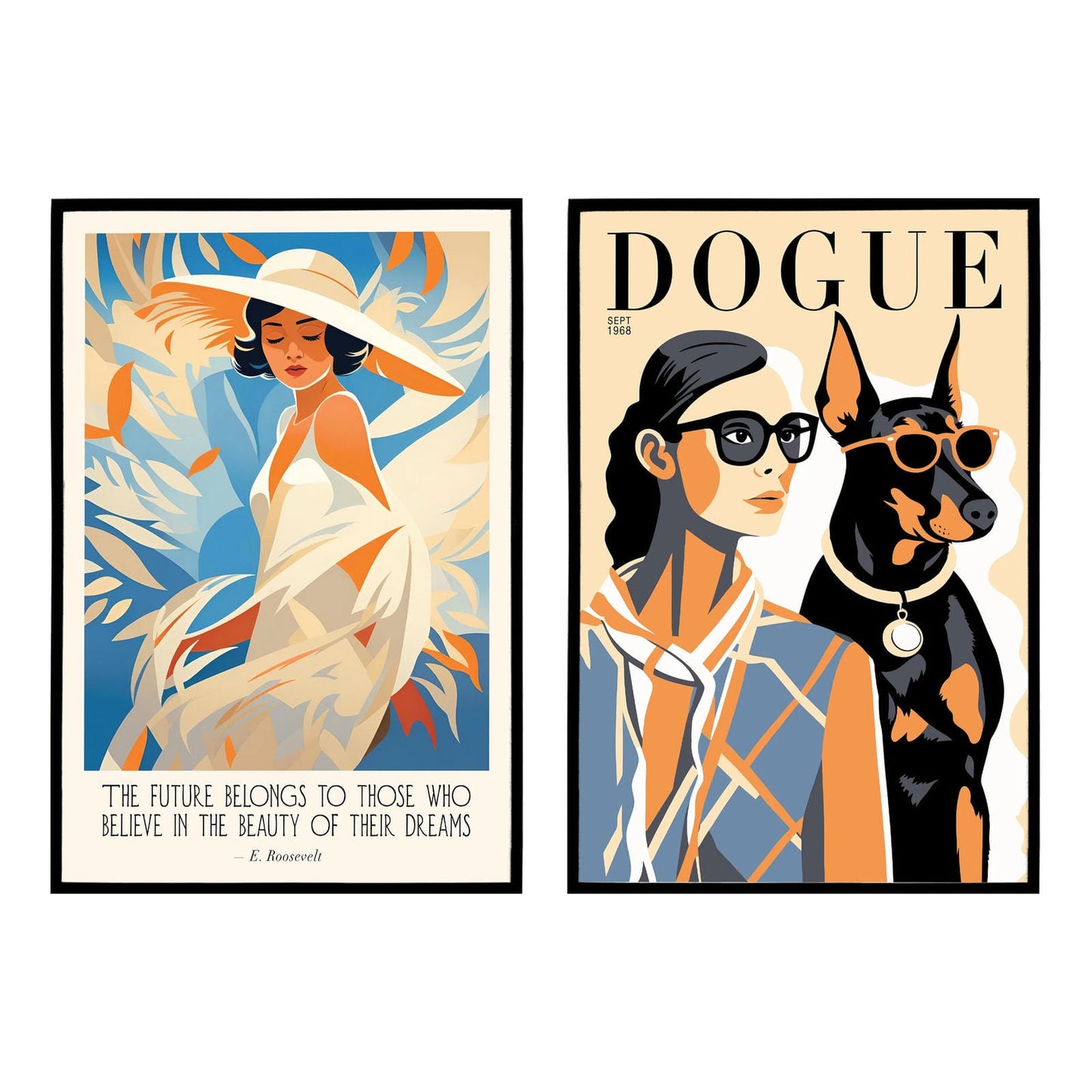 Set of 2 Retro Fashion Poster