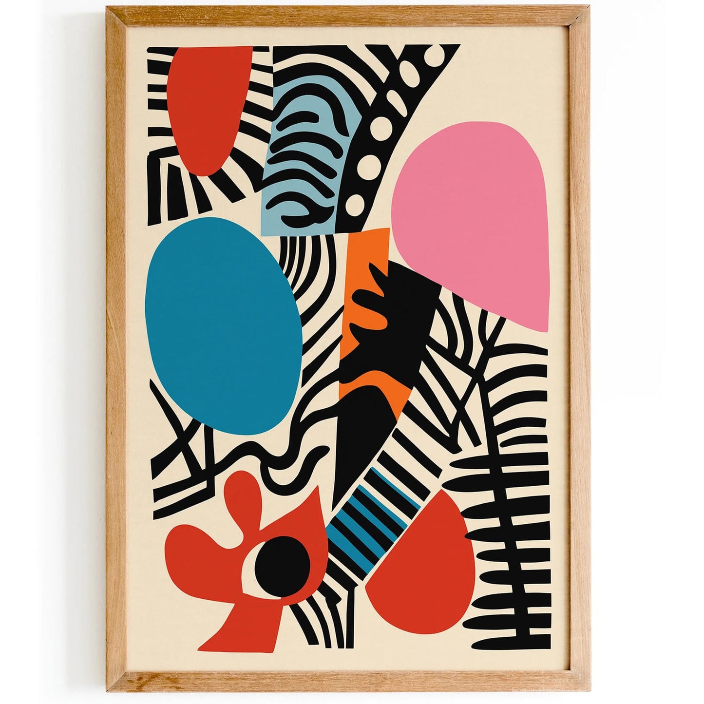 Retro Colorful Abstract Cut Outs Poster Print