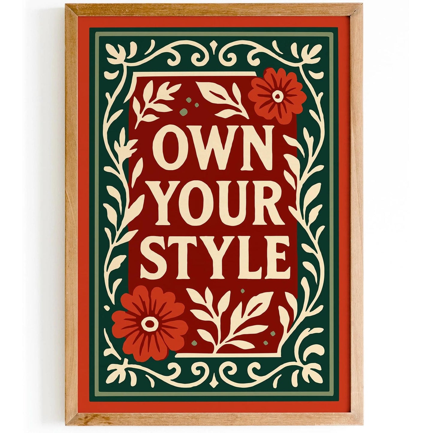 Own Your Style Quote Poster, Fashion Room Decor