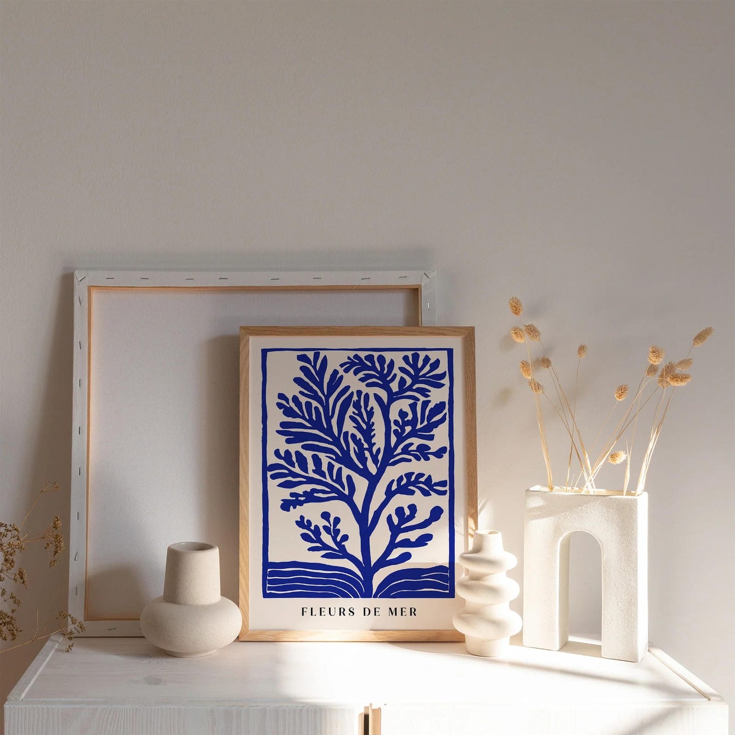 Fleurs de Mer Blue Indigo Poster