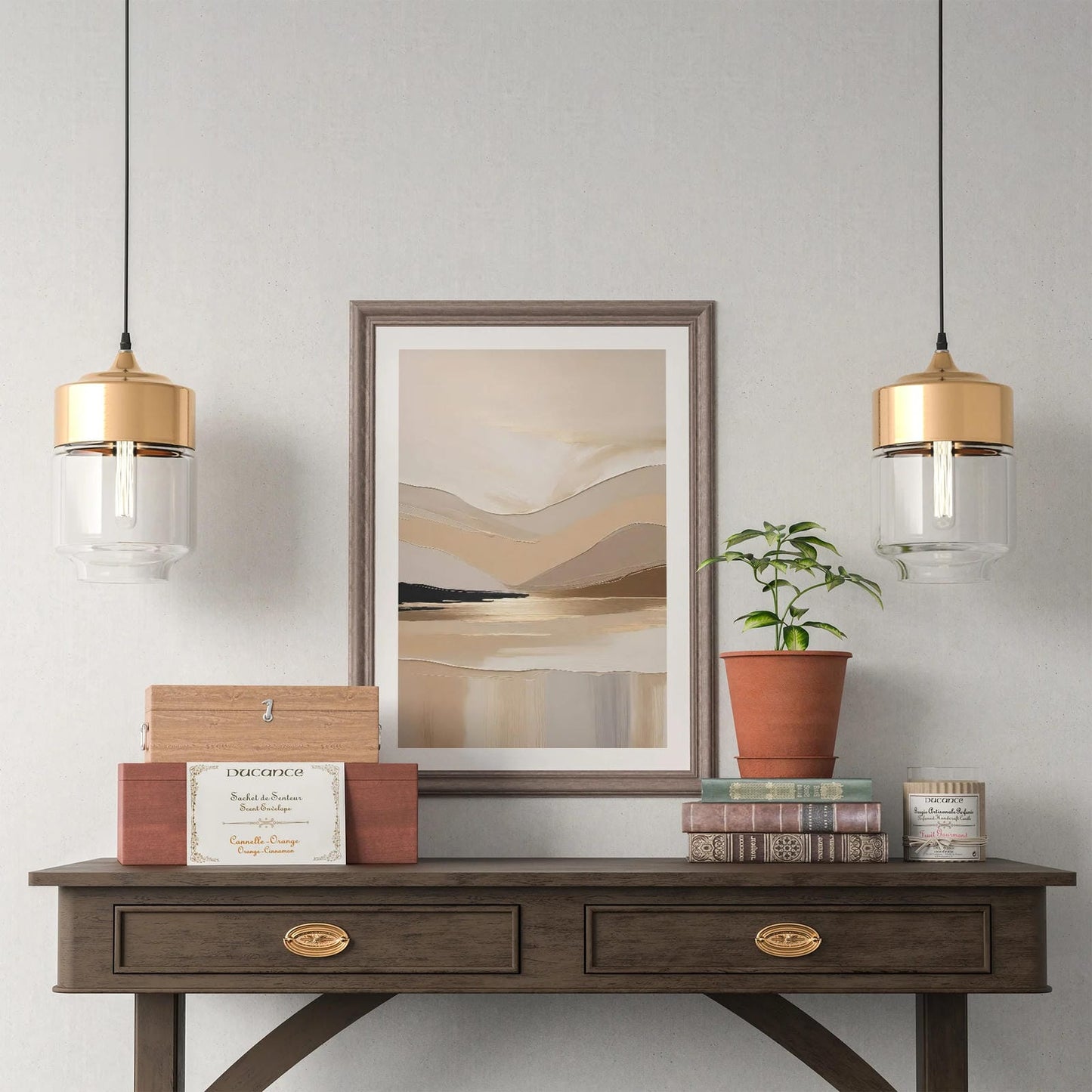 Beige Abstract Painting Print