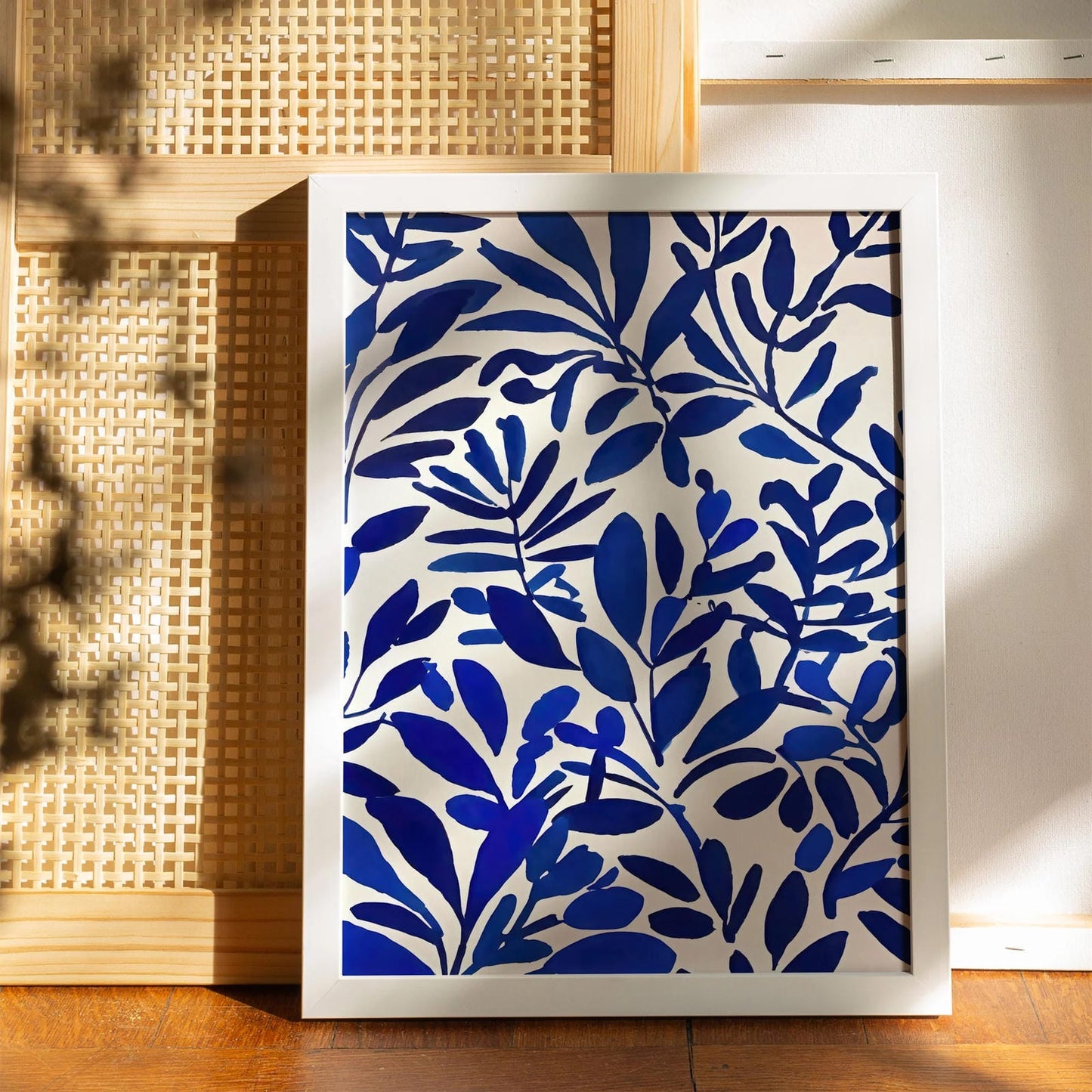 Blue Floral Painting Art Print