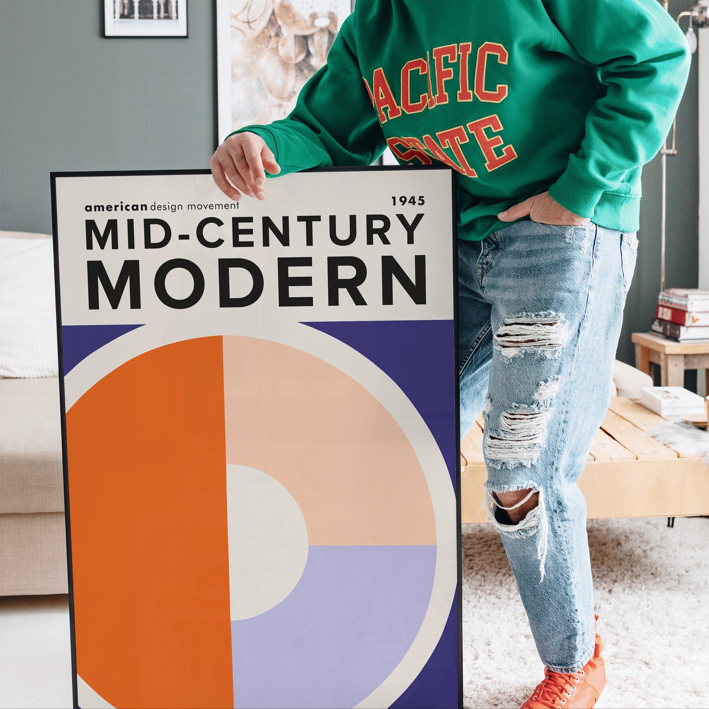 Mid Century Modern Geometric Art Print 2025