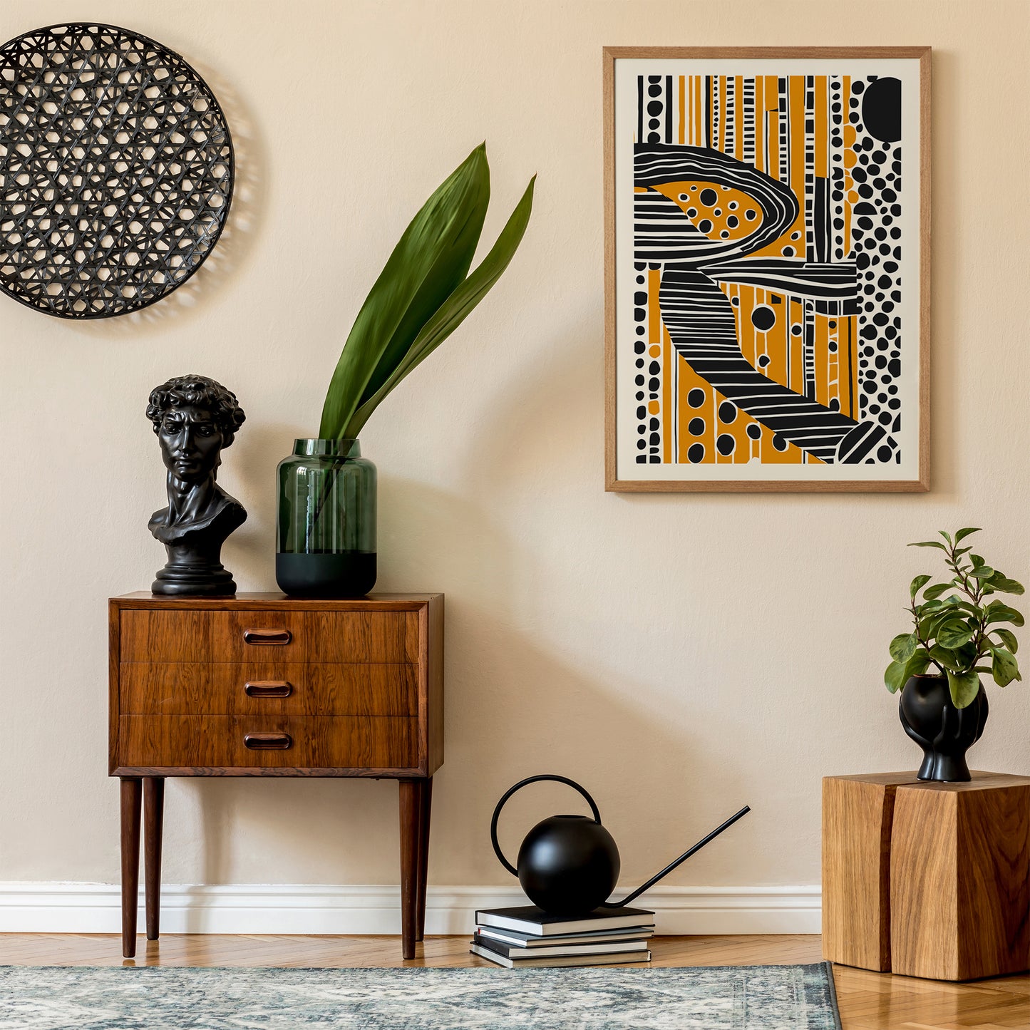 Set of 2 Yellow Abstract Poster