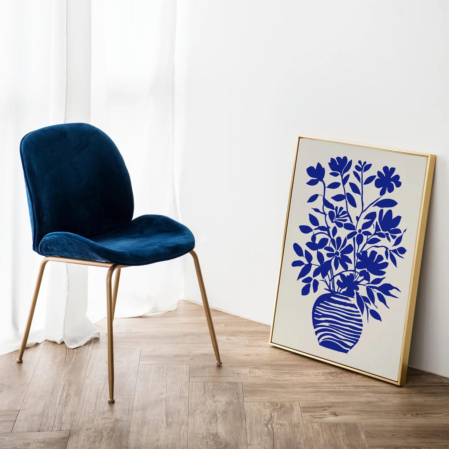 Blue Bouquet of Flowers Poster