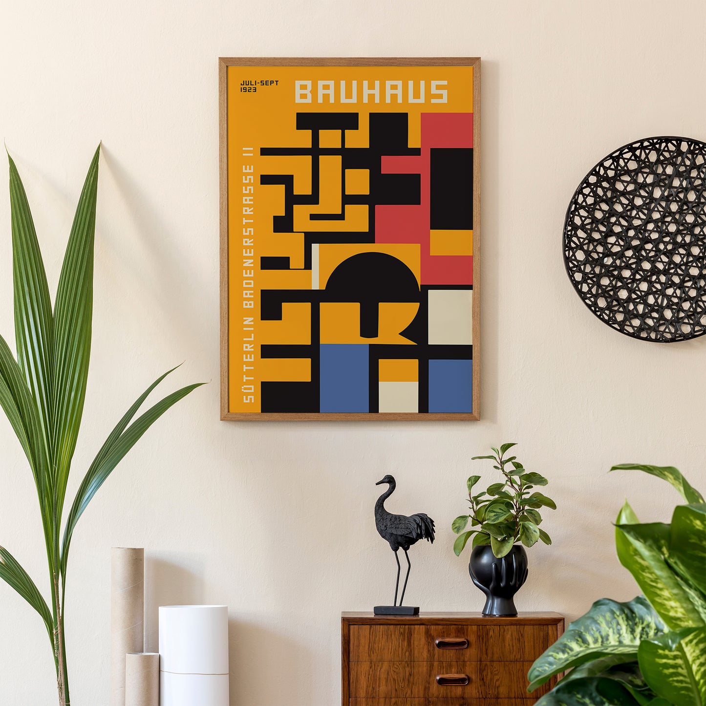 Mid Century Bauhaus Yellow Print