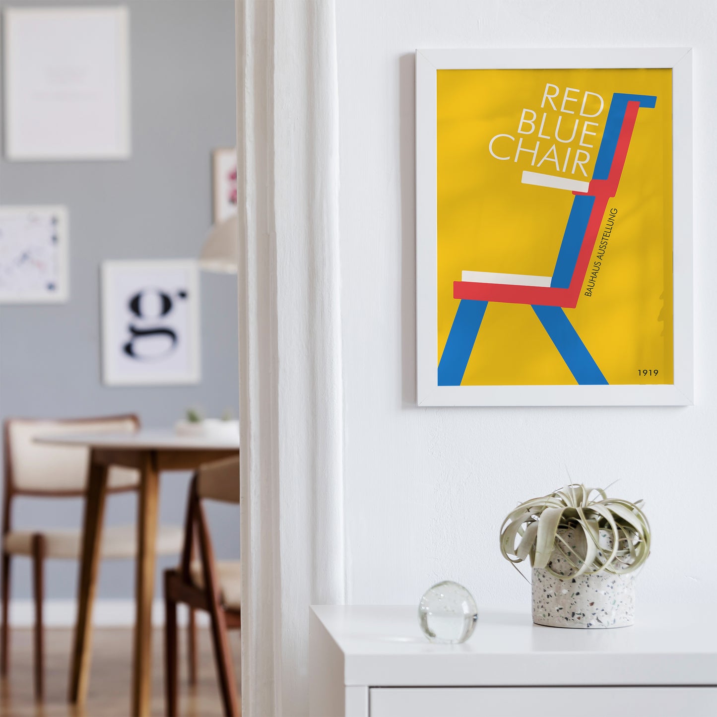 Bauhaus Red Blue Chair Poster