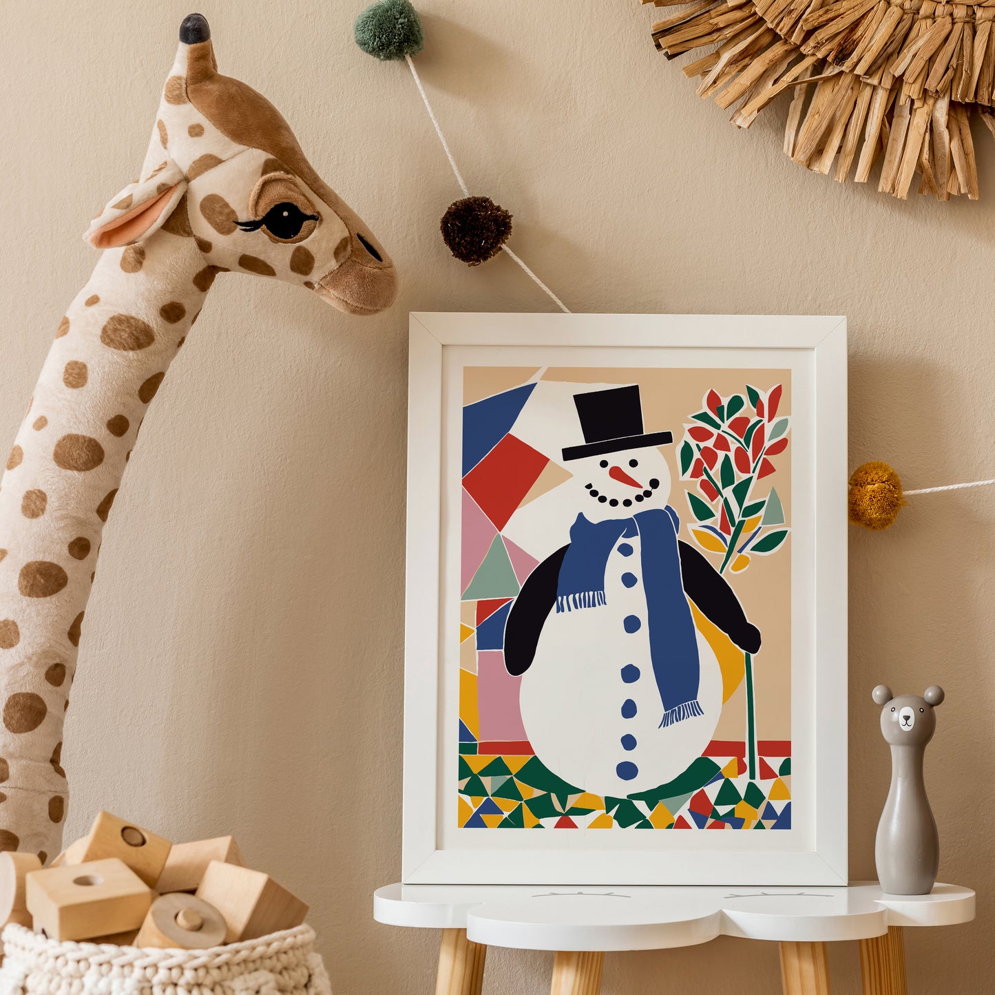 Cute Snowman Nursery Poster