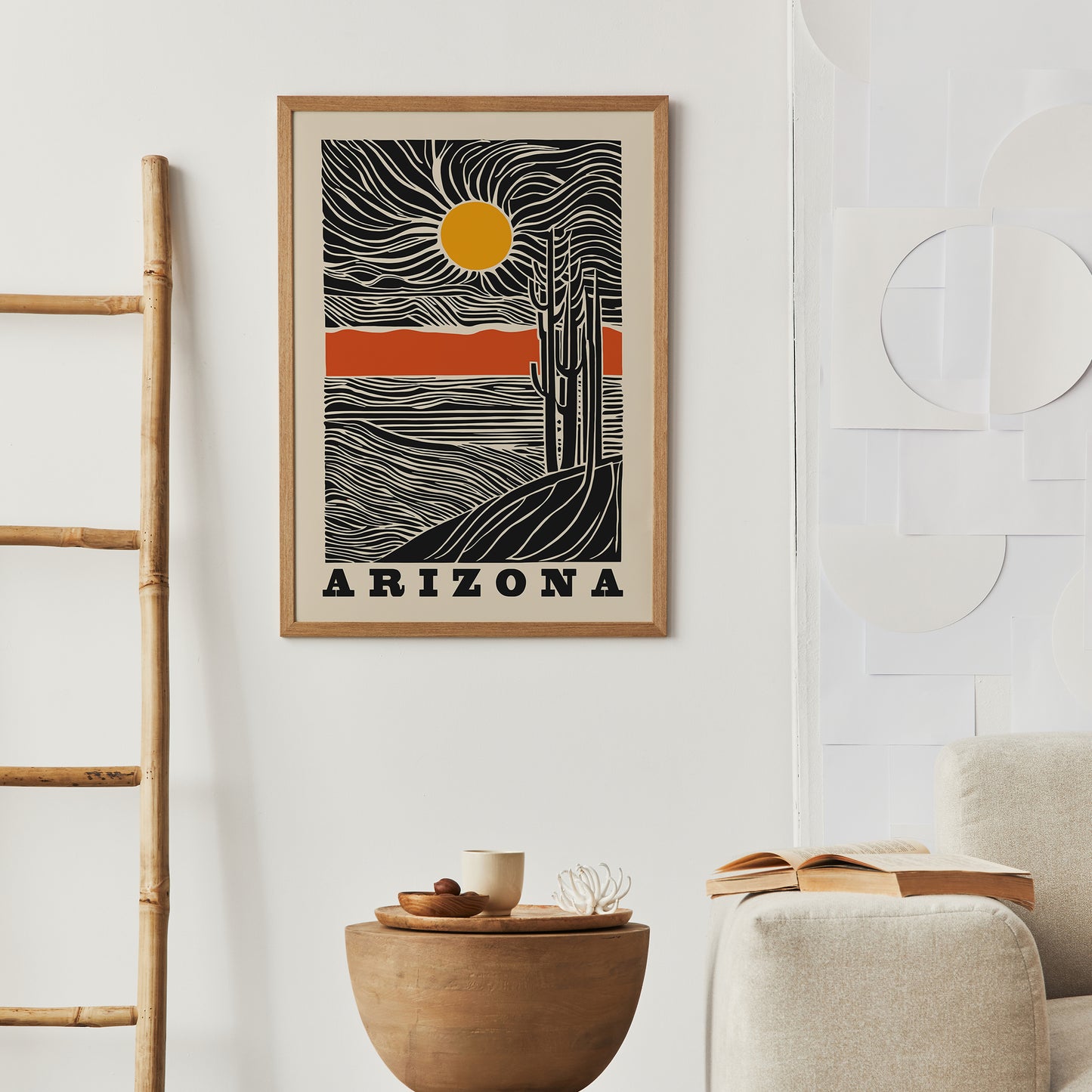 Arizona Linocut Vintage Travel Print
