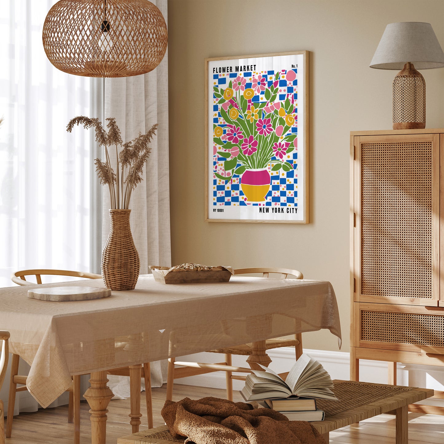 NYC Flower Market Retro Poster