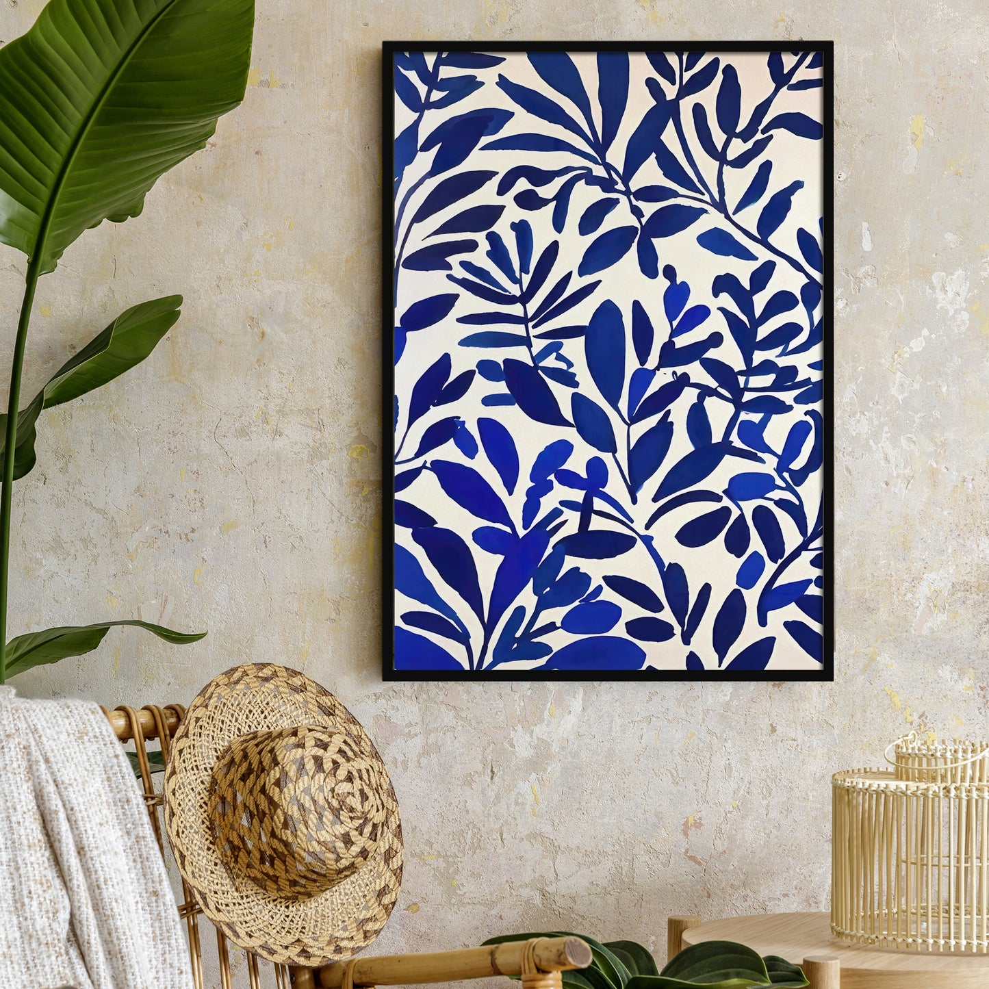 Blue Floral Painting Art Print