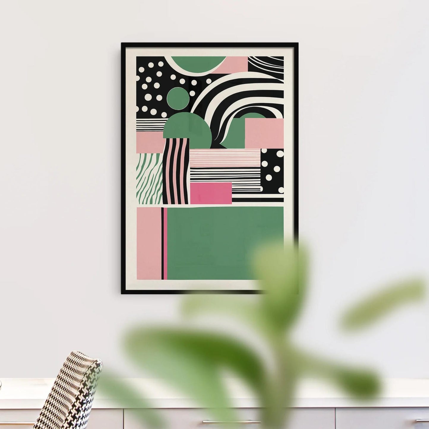 Green Abstract Mid Century Wall Art