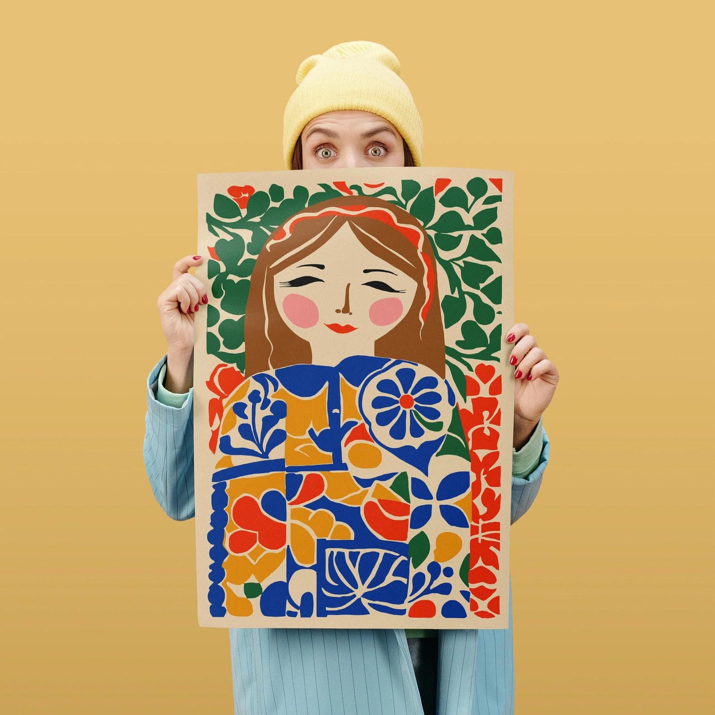 Cute Cut Outs Girl Wall Art Print