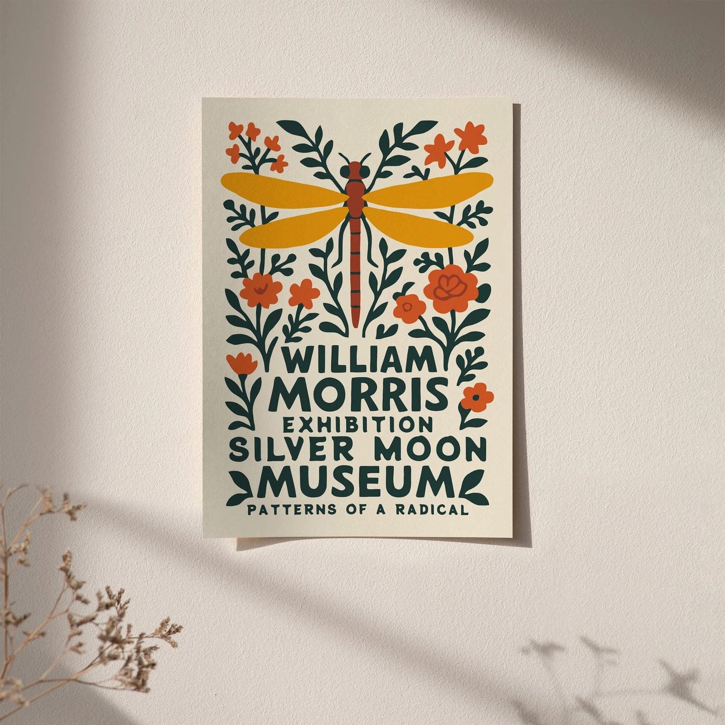 William Morris Exhibition Dragonfly Art Print