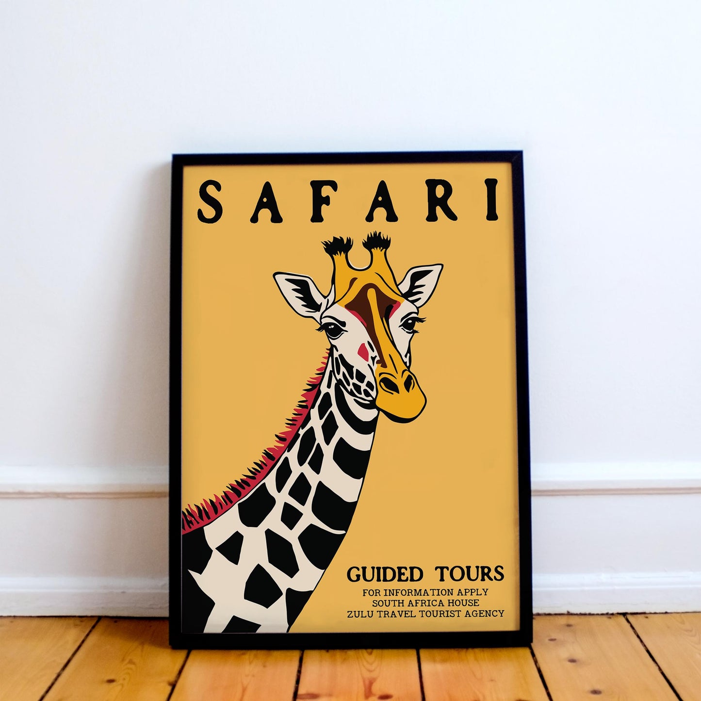 Safari Giraffe Guided Tours Wall Art Print